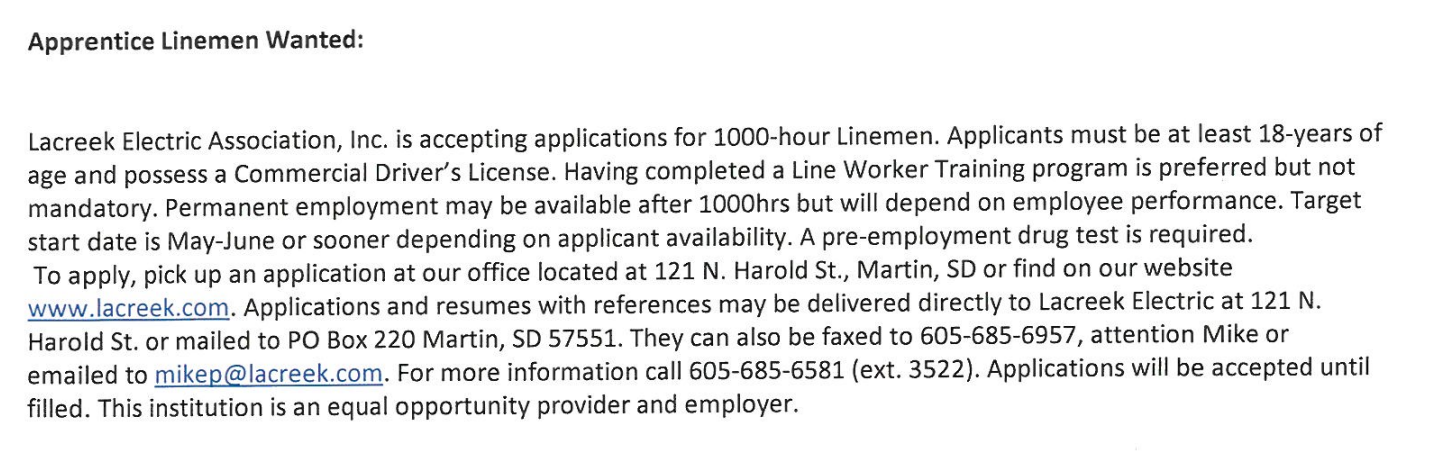 Apprentice Lineman